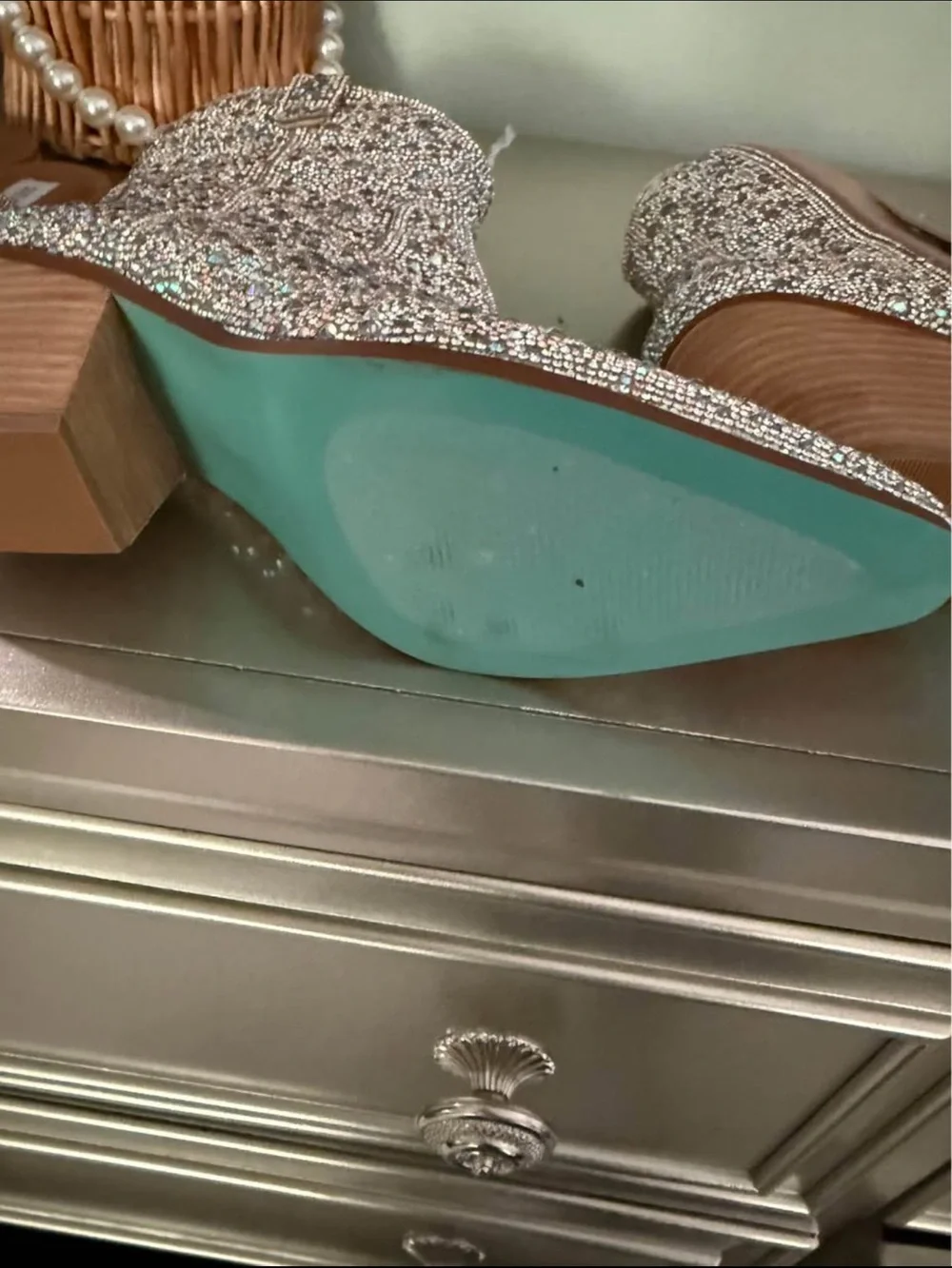 Diva Silver Crystal Embellished Ankle Booties